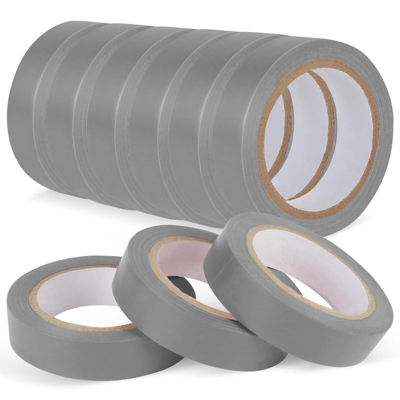 Romeda 9 Pack Electrical Tapes, Electrical Tape Water, Sun, and Oil Resistant, Electrical Tape is Suitable for Most Domestic, Commercial, and Industrial environments - Gray - Image 1